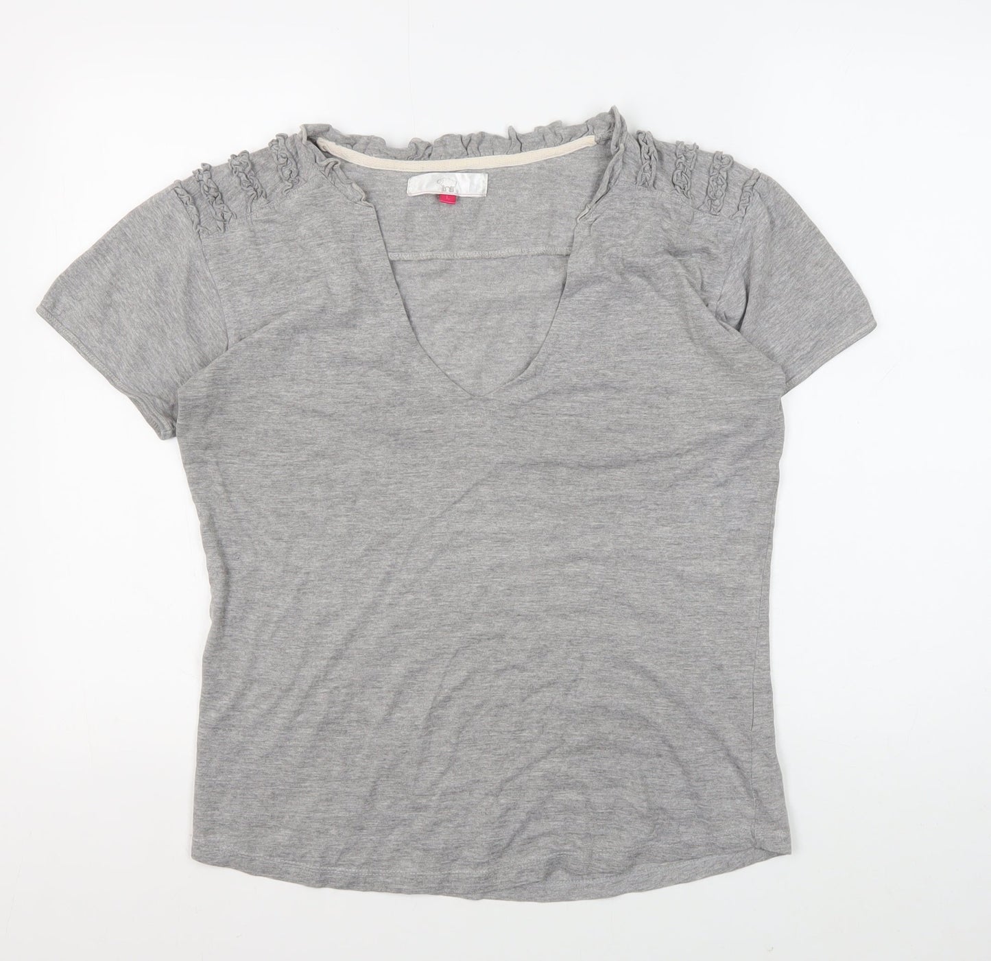 Womens UK Size L Unknown Grey Basic T-Shirt