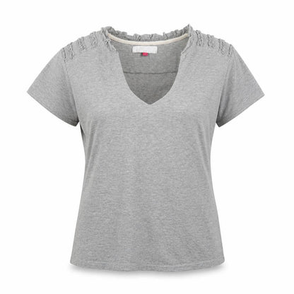 Womens UK Size L Unknown Grey Basic T-Shirt