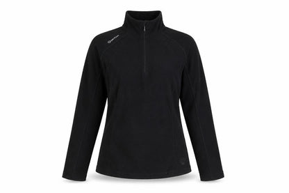 Front view of Decathlon Women's Black Fleece Jacket, size 12, 1/2 Zip