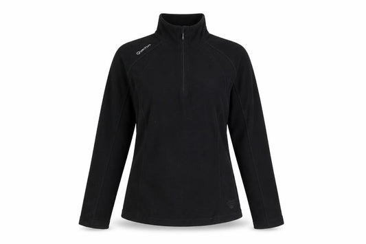Front view of Decathlon Women's Black Fleece Jacket, size 12, 1/2 Zip
