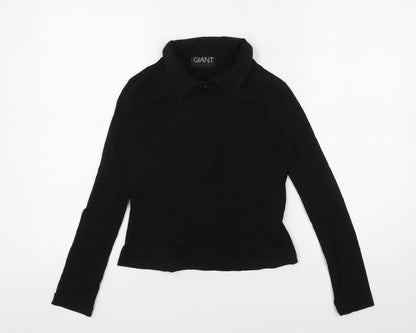 Giant Women's Black Collared Long Sleeve Top M