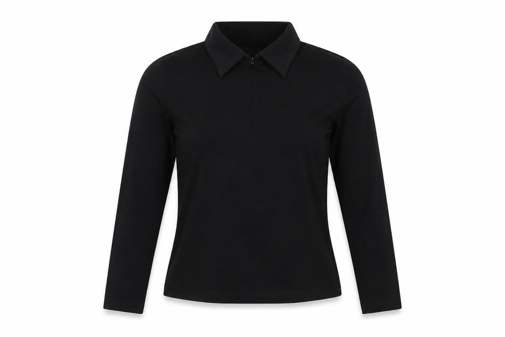 GANT Women's Black Collared Long Sleeve Top M