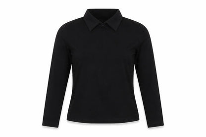 GANT Women's Black Collared Long Sleeve Top M