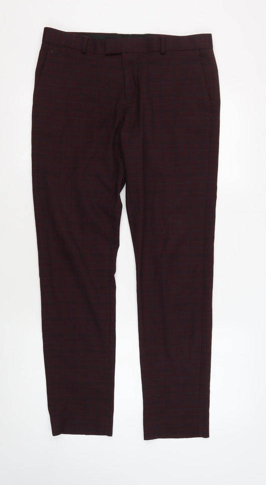 River Island Men's Brown Check Trousers Size 32
