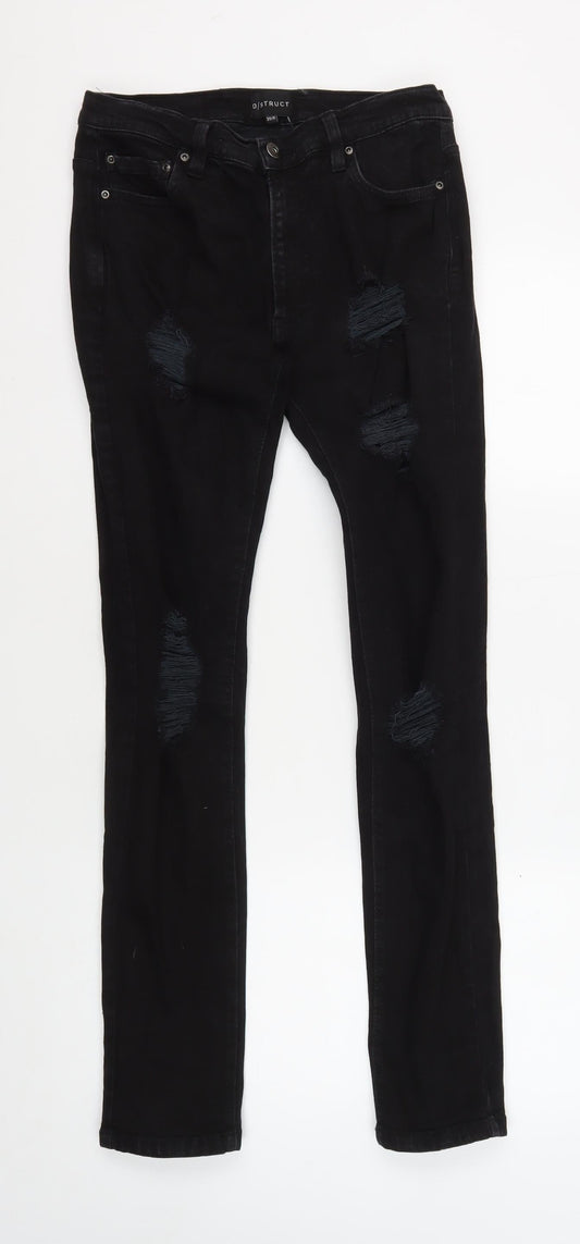 D/STRUCT Men's Black Distressed Jeans Size 30