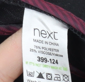 Next Men's Black Striped Trousers, Size 32S, Regular Fit