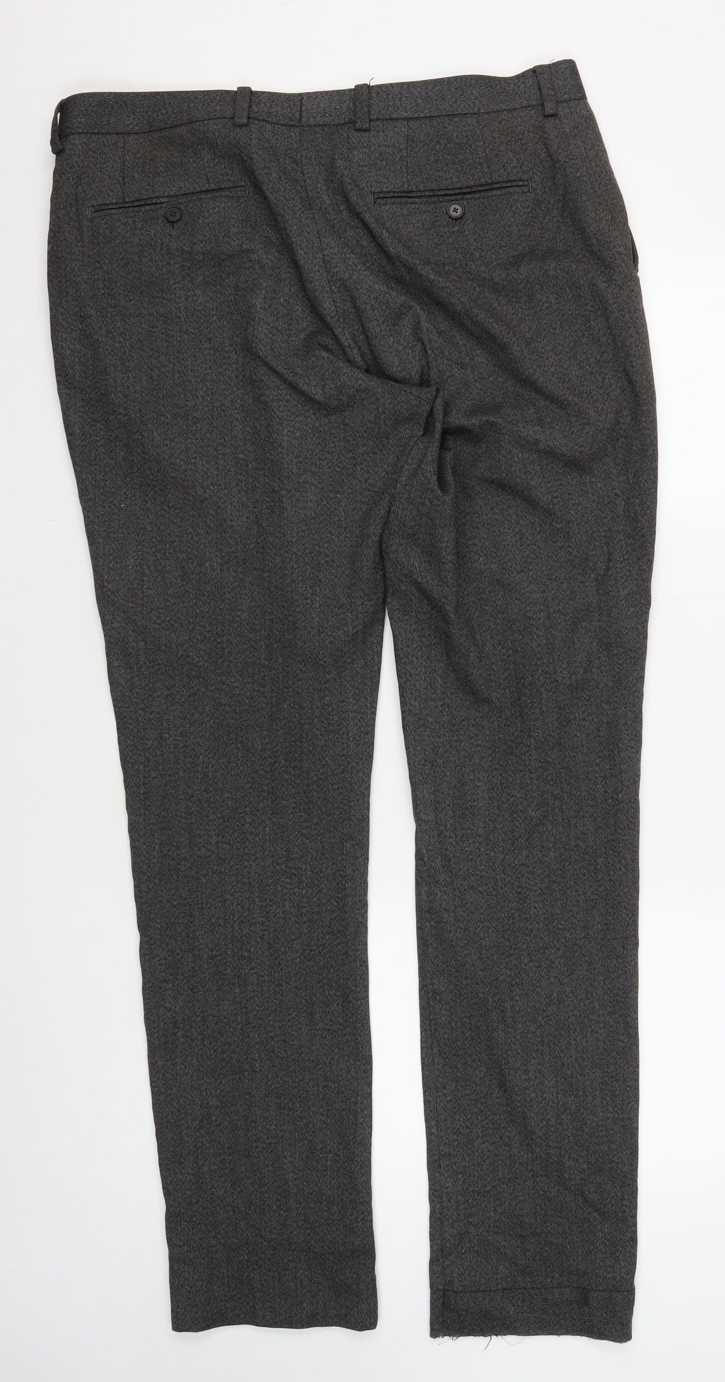 Next Men's Grey Formal Trousers, Size 36, Straight Leg