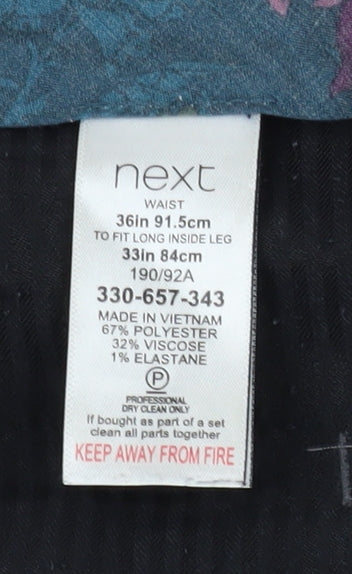 Next Men's Grey Formal Trousers, Size 36, Straight Leg