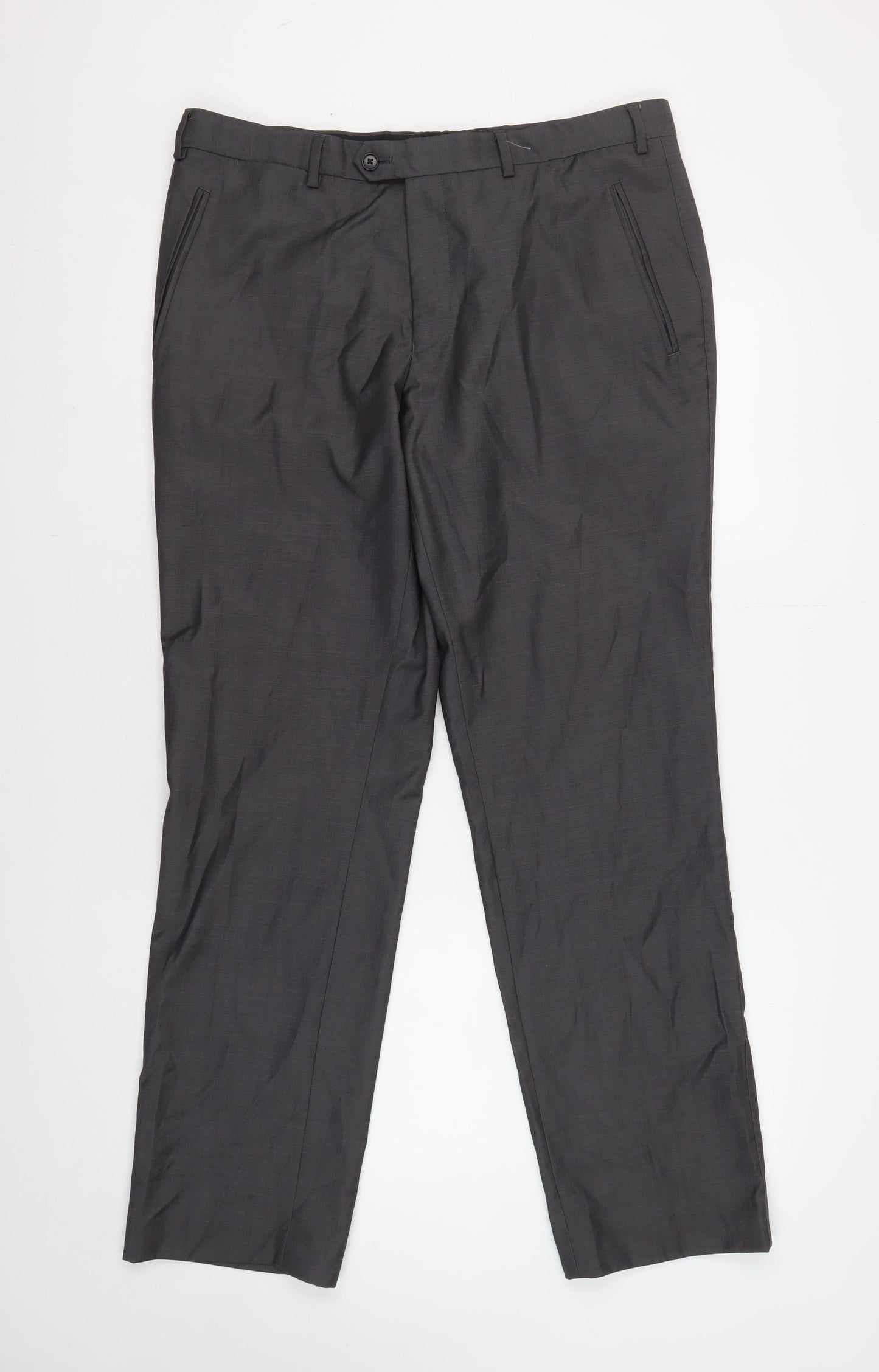 Next Men's Black Dress Pants 36R Wool Blend Formal