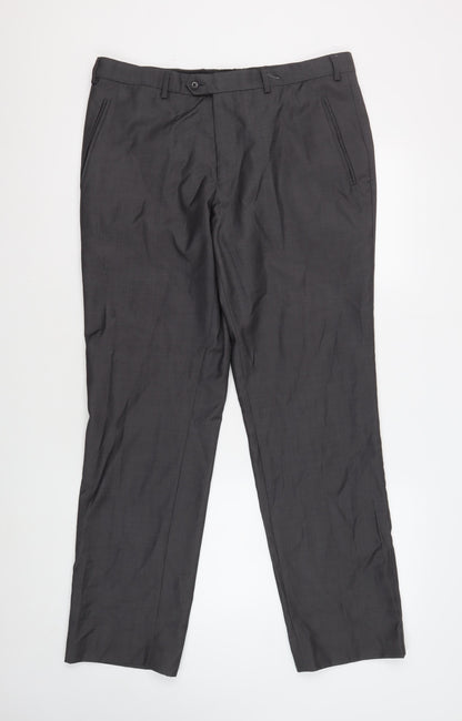 Next Men's Black Dress Pants 36R Wool Blend Formal