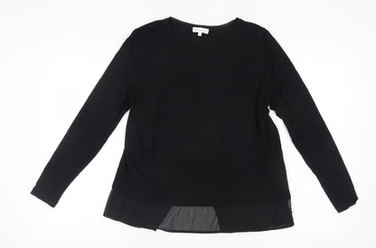 Womens UK Size 12 Warehouse Black Basic Blouse