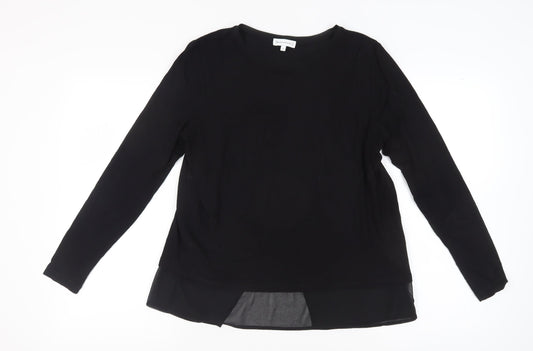 Womens UK Size 12 Warehouse Black Basic Blouse