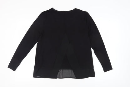 Womens UK Size 12 Warehouse Black Basic Blouse