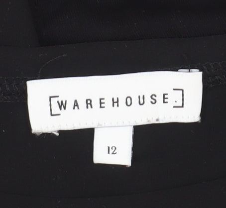 Womens UK Size 12 Warehouse Black Basic Blouse