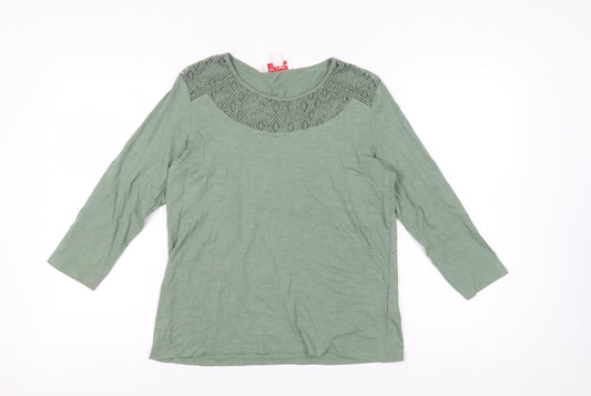 Womens UK Size 10/12 Afibel Green  Blouse