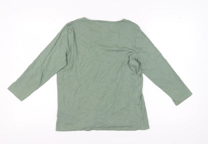 Womens UK Size 10/12 Afibel Green  Blouse