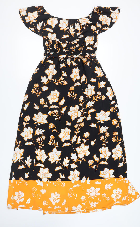River Island Floral Off Shoulder Women's Dress Size 8