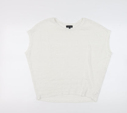 New Look Women's White Knit Top Size 10