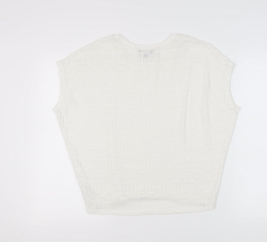 New Look Women's White Knit Top Size 10