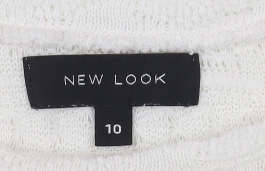 New Look Women's White Knit Top Size 10