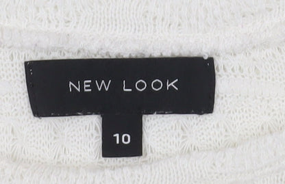 New Look Women's White Knit Top Size 10