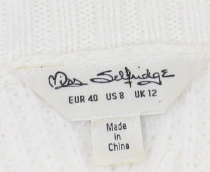 Womens UK Size 12 Miss Selfridge Ivory Pullover Jumper