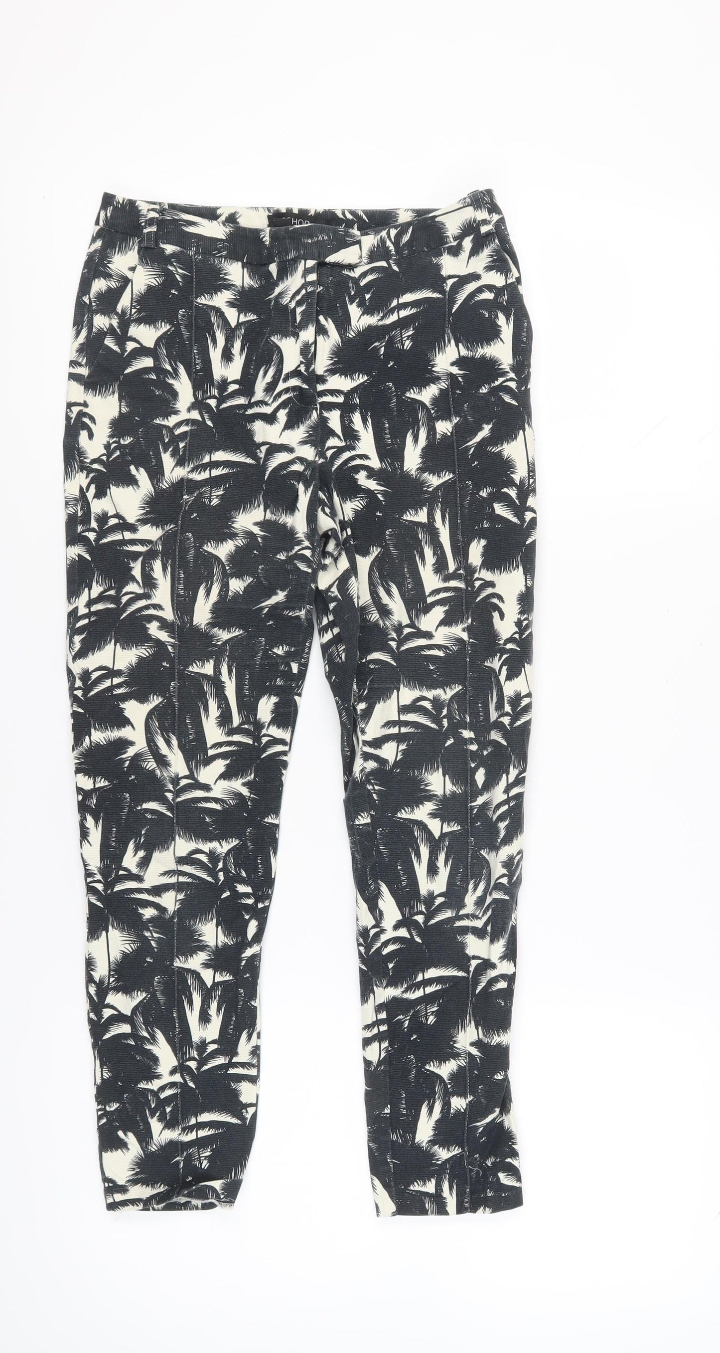 Womens UK Size 10 Topshop Regular Fit Casual Black Trousers