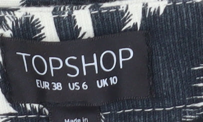 Womens UK Size 10 Topshop Regular Fit Casual Black Trousers