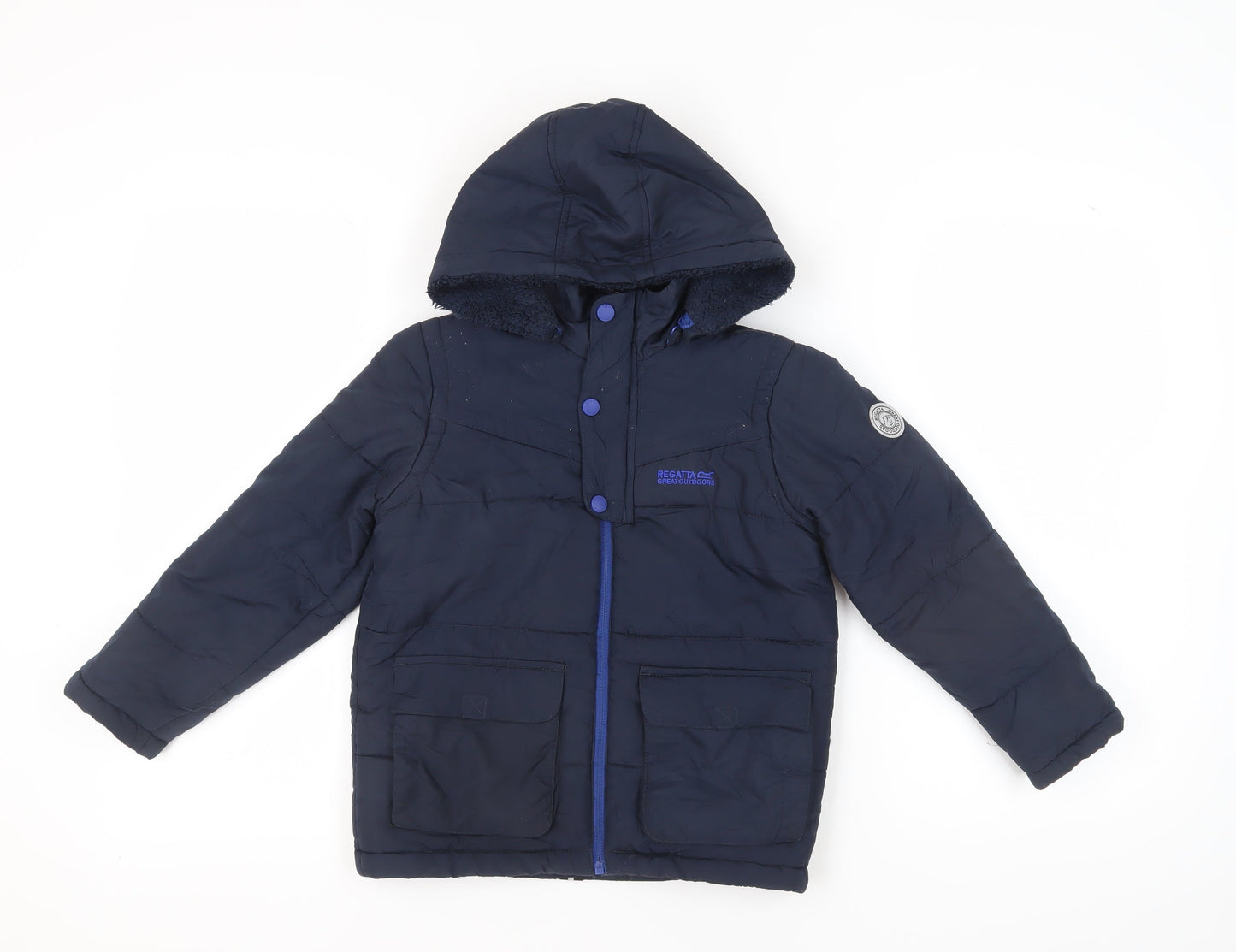Regatta Boys Blue Hooded Puffer Jacket Size 12 Outdoor