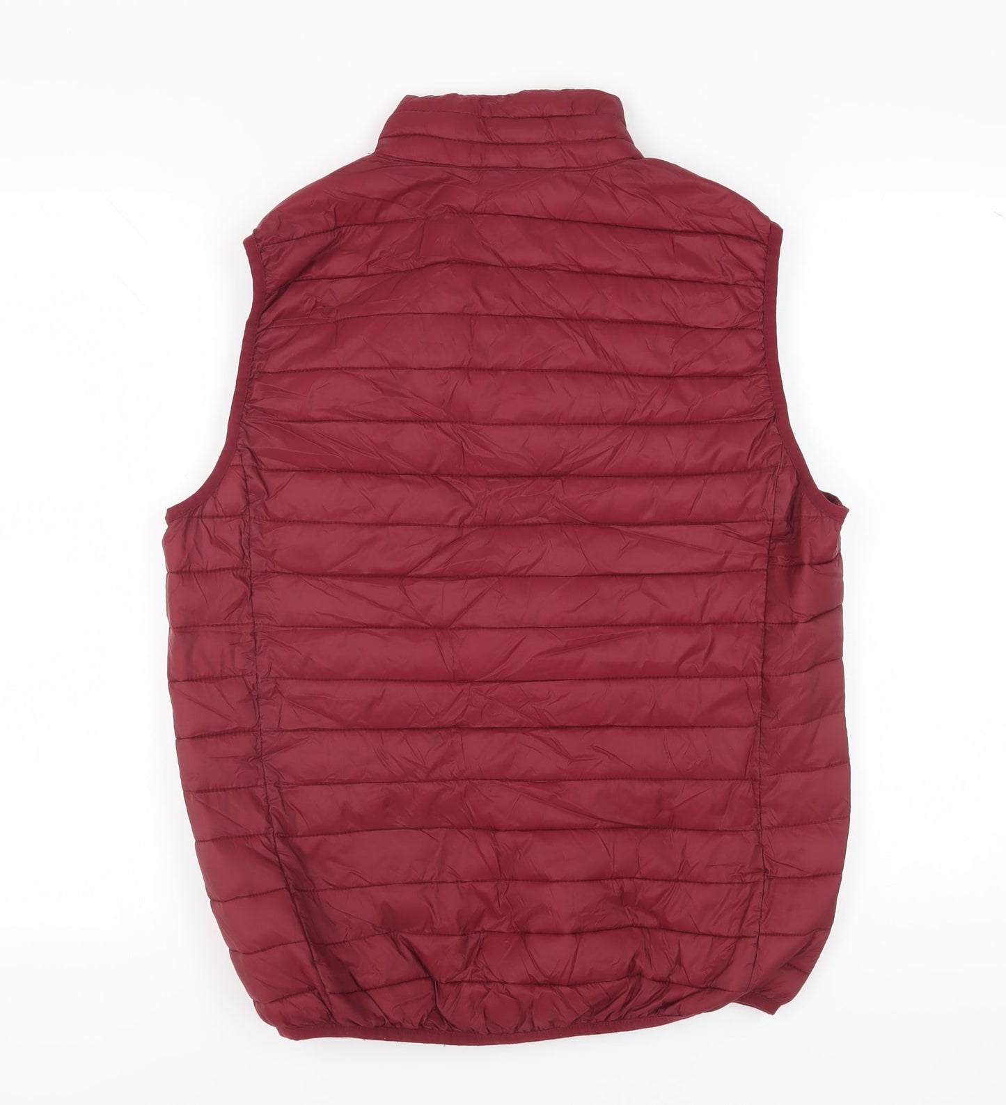 Mens UK Size L Cotton & Silk Red Puffer Jacket
