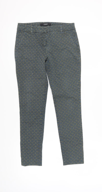 Womens UK Size 6 NEXT Slim Fit Cropped Multicoloured Trousers