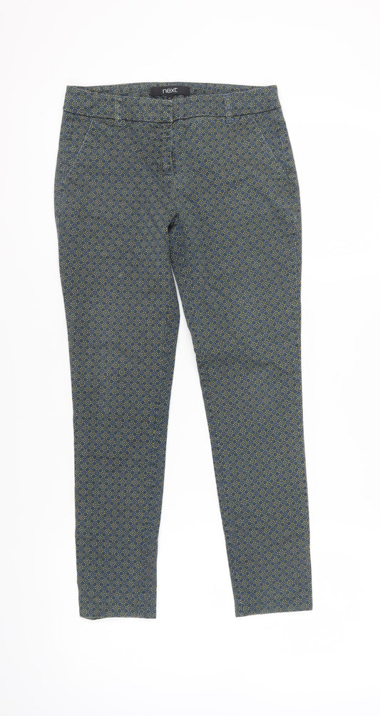Womens UK Size 6 NEXT Slim Fit Cropped Multicoloured Trousers