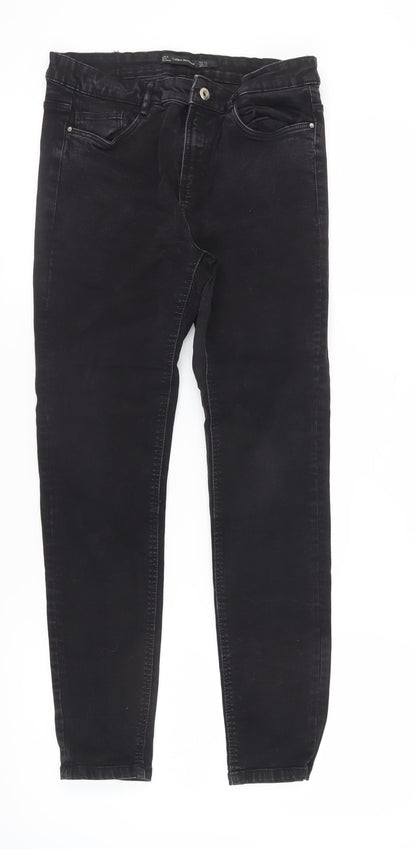 Zara Women's Black Skinny Jeans, Size 14, Slim Fit