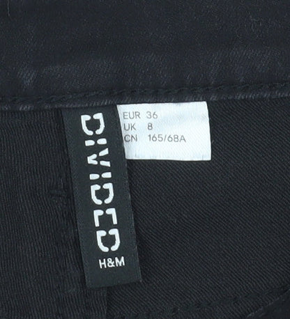 Womens UK Size 8 H&M Slim Fit Skinny Black Jeans