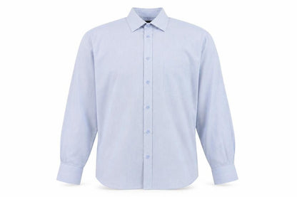 B&W Men's Blue Striped Long Sleeve Shirt - 17