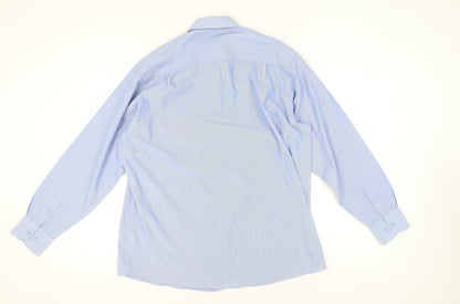 B&W Men's Blue Striped Long Sleeve Shirt - 17