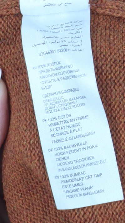 Maine New England Men's Brown V-Neck Pullover Jumper L