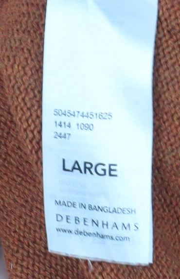 Maine New England Men's Brown V-Neck Pullover Jumper L