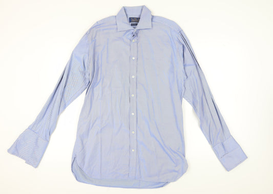 Mens UK Collar Size 39 Marks and Spencer Smart Blue  Dress Shirt
