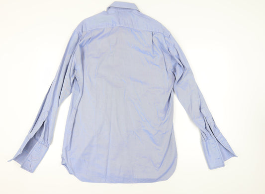 Mens UK Collar Size 39 Marks and Spencer Smart Blue  Dress Shirt