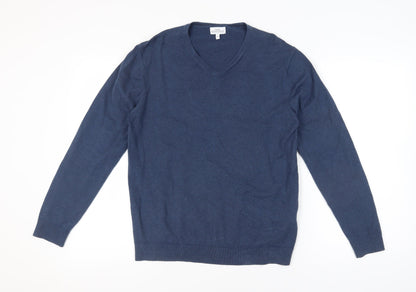 Next Men's Blue V-Neck Pullover Jumper, Size M