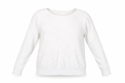Country Casuals Women's White Pullover Jumper, Size L, Long Sleeve