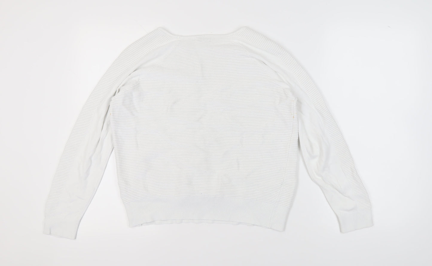 CC Women's White Pullover Jumper, Size L, Long Sleeve
