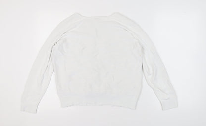 CC Women's White Pullover Jumper, Size L, Long Sleeve