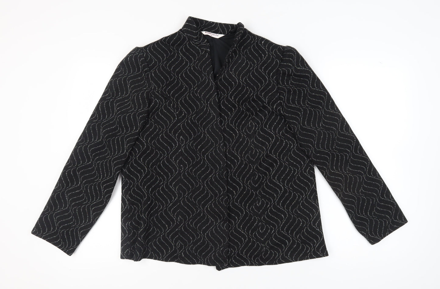 Bonmarché Women's Black Blazer Size 18 Geometric