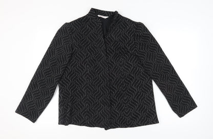 Bonmarché Women's Black Blazer Size 18 Geometric