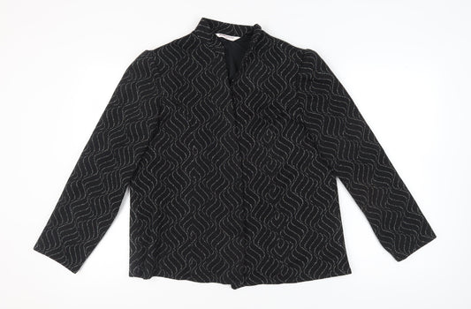 Bonmarché Women's Black Blazer Size 18 Geometric