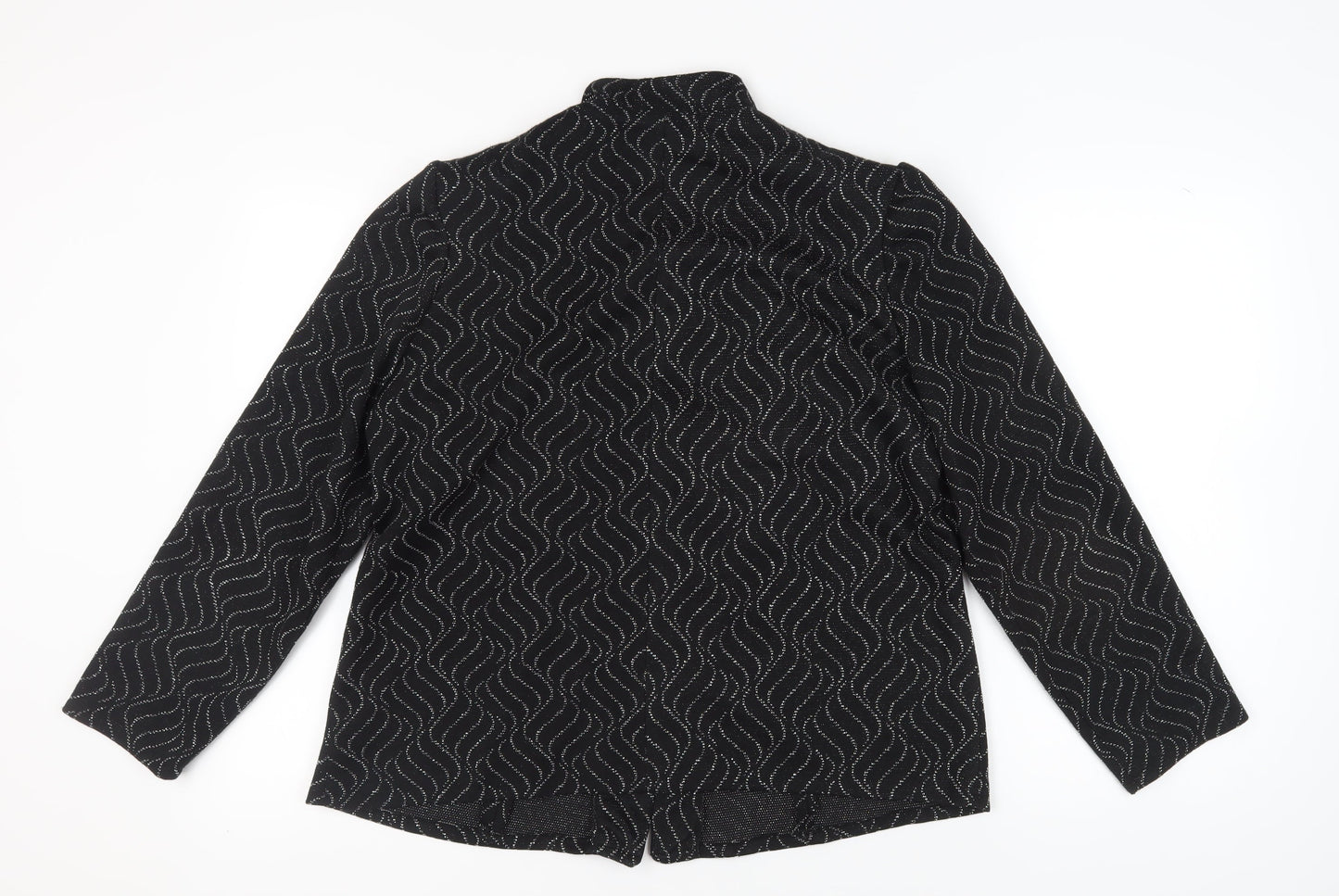 Bonmarché Women's Black Blazer Size 18 Geometric