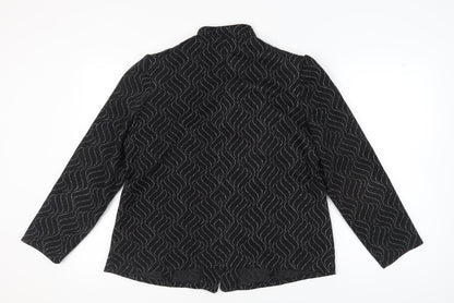Bonmarché Women's Black Blazer Size 18 Geometric