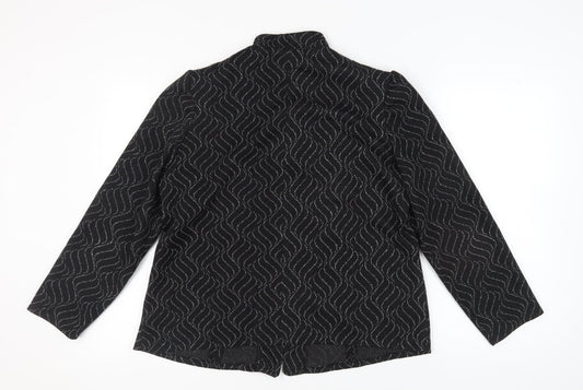Bonmarché Women's Black Blazer Size 18 Geometric
